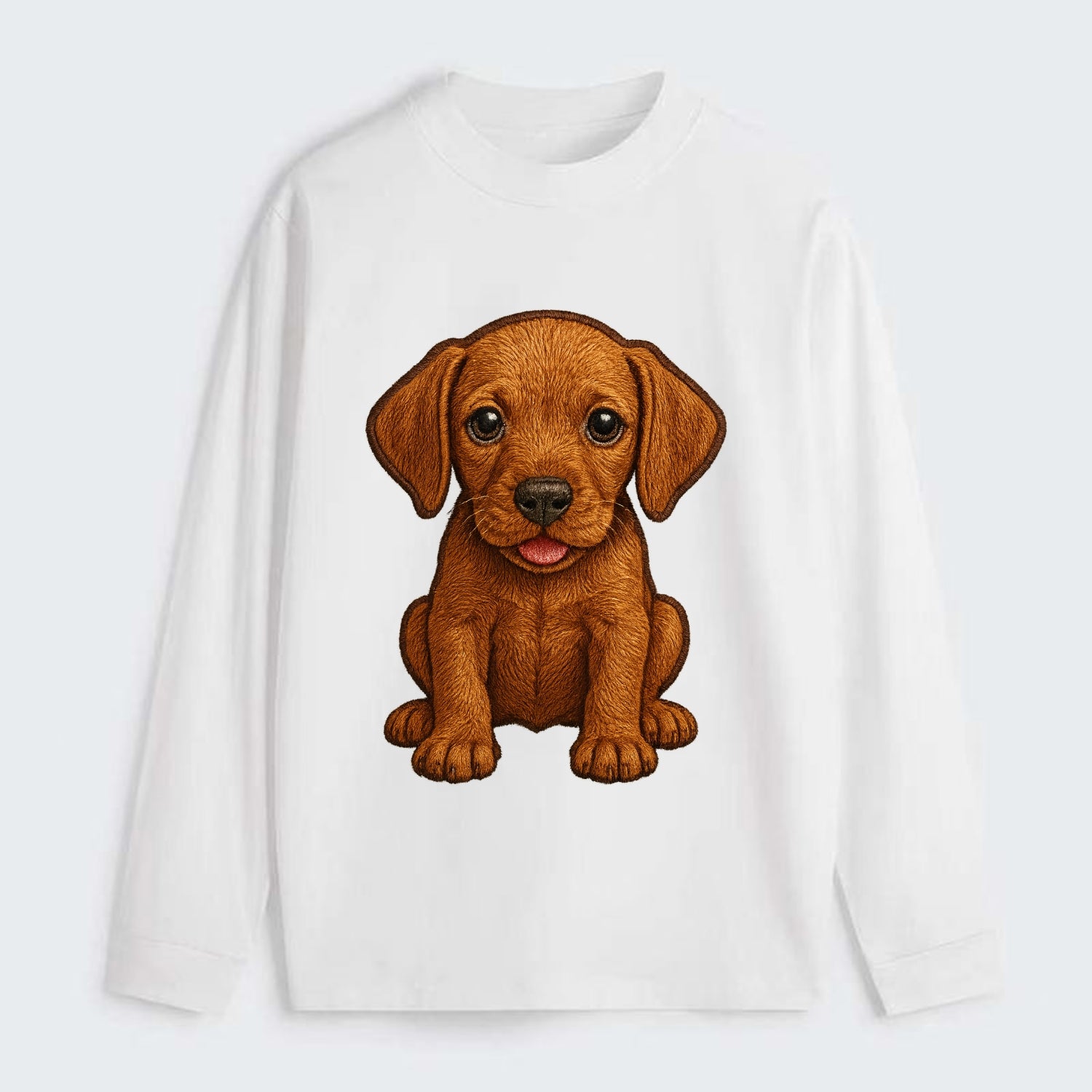 Baby Vizsla Puppy - golden rust coat, soulful eyes, athletic build, - Classic Long Sleeve Shirt - White