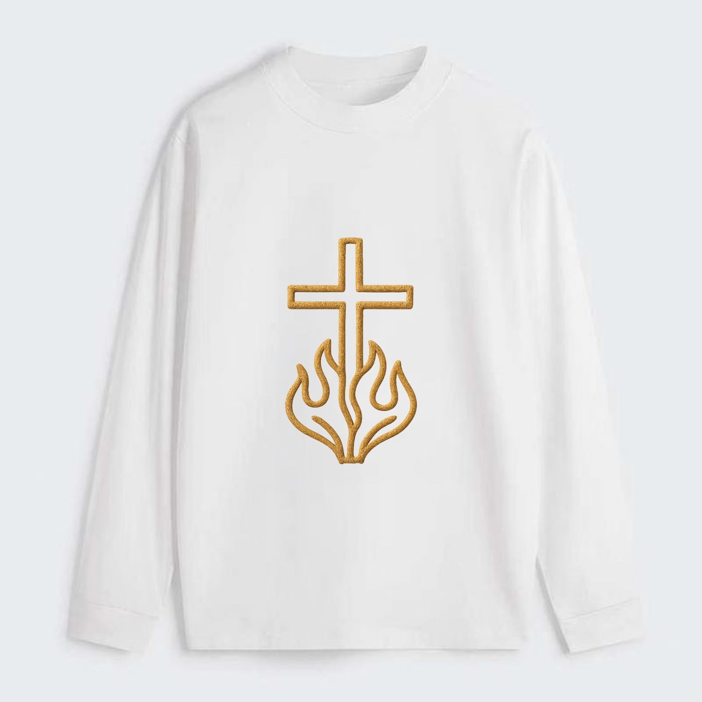 Burning Bush Cross  - Classic Long Sleeve Shirt - White