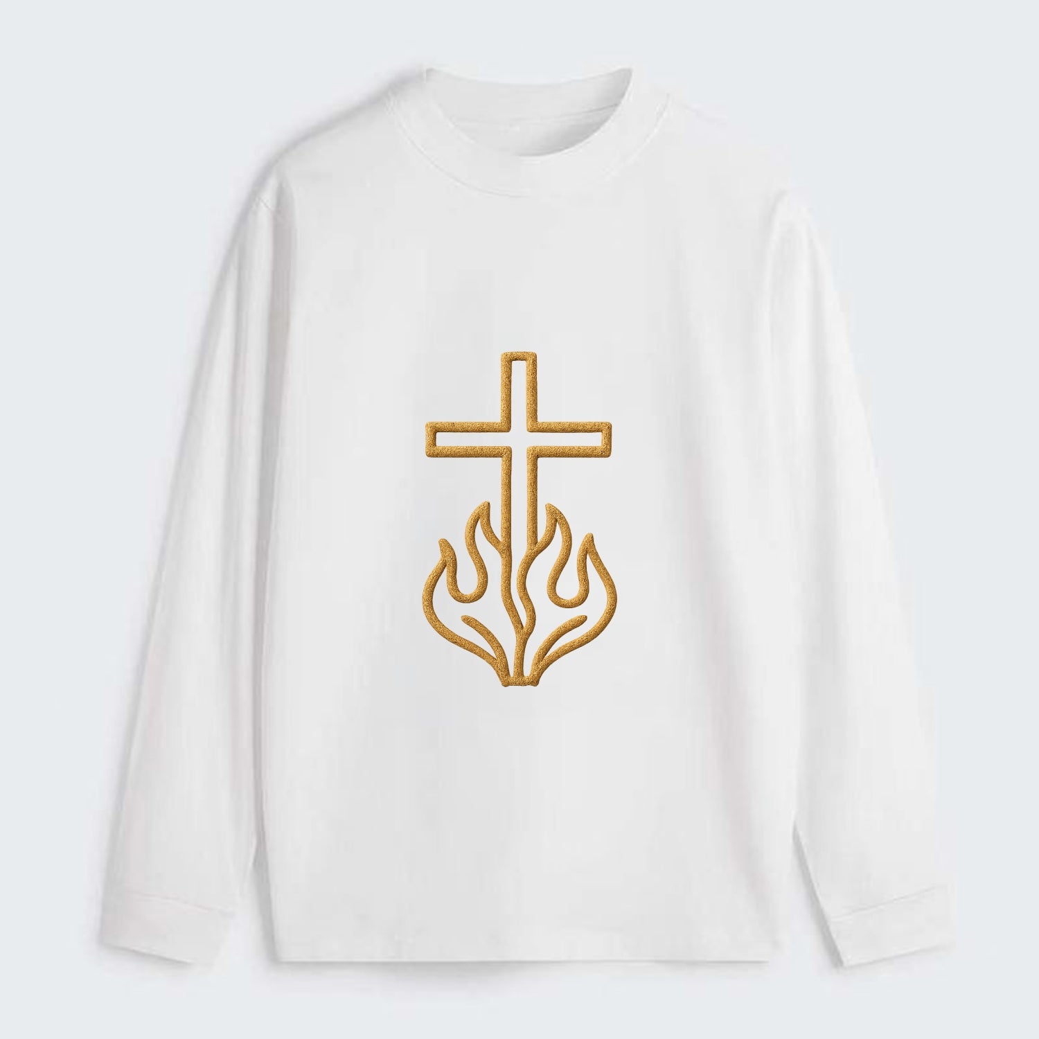 Burning Bush Cross  - Classic Long Sleeve Shirt - White