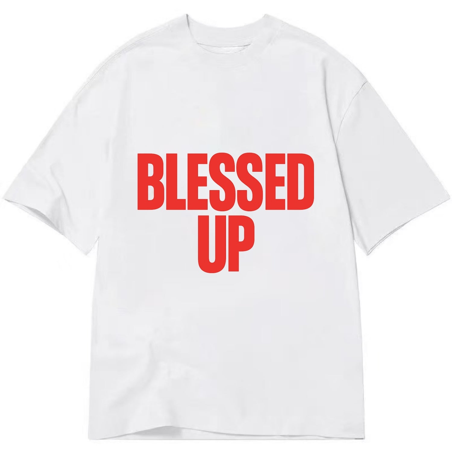 Bold typography design - "BLESSED UP" - recognizing fortune - Classic T-shirt - White