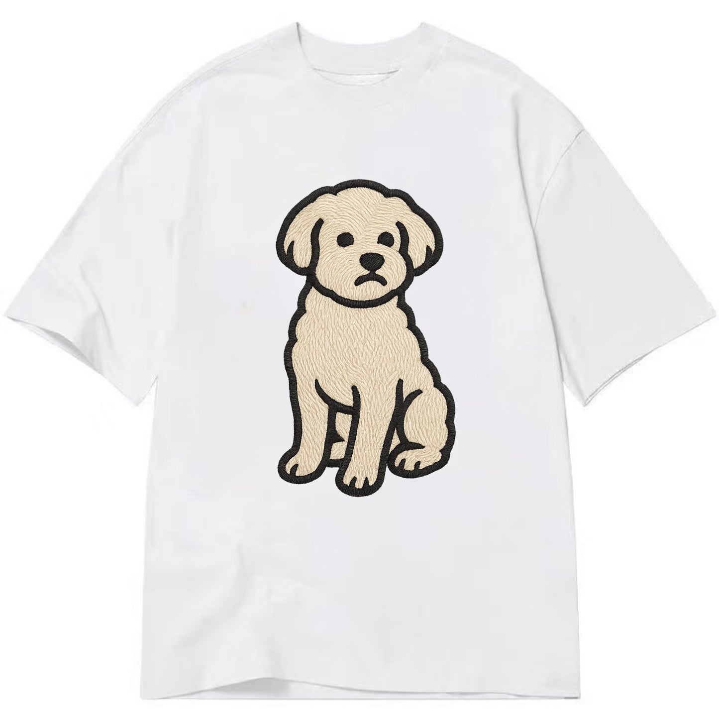 Maltipoo - White curly sitting pose - Cl Classic T-shirt - White