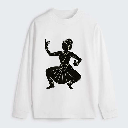 Bharatanatyam classical Indian pose - Classic Long Sleeve Shirt - White