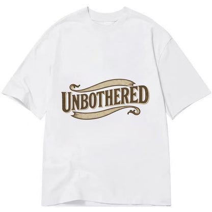 Bold typography design - "UNBOTHERED" - not affected, staying calm - Classic T-shirt - White