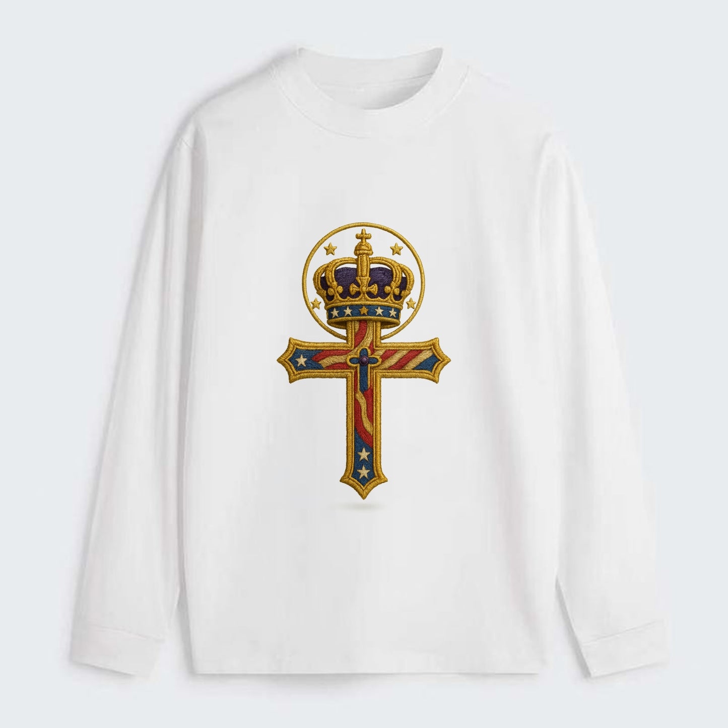 Cross and Crown  - Classic Long Sleeve Shirt - White