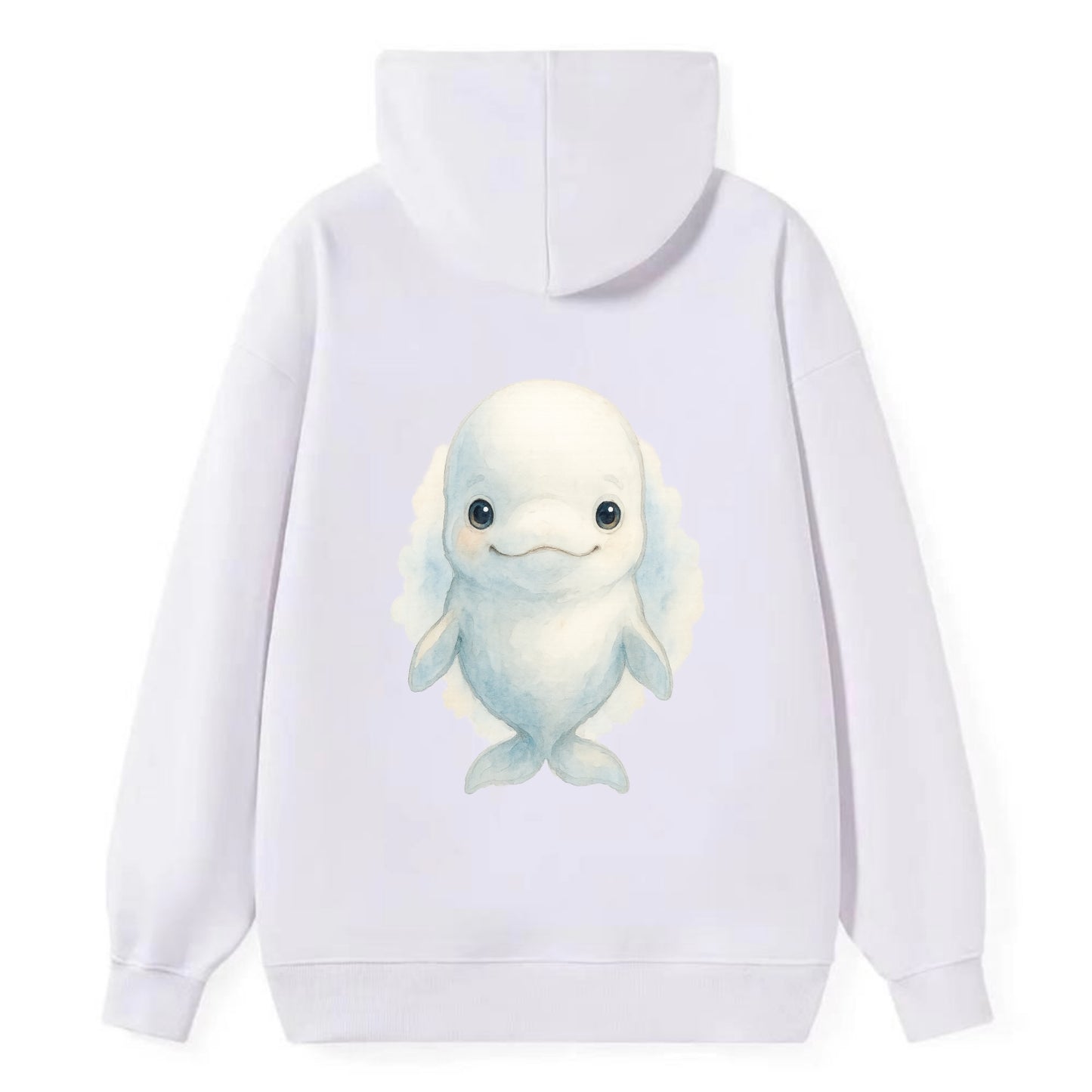 Baby Beluga Whale - pure white, rounded forehead, small eyes with big - Classic Pullover Hoodie - White