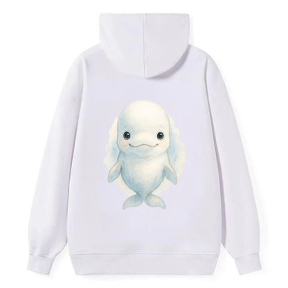 Baby Beluga Whale - pure white, rounded forehead, small eyes with big - Classic Pullover Hoodie - White