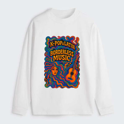 K-Pop and Latin fusion explosion - "Borderless Music" - cross-cultural - Classic Long Sleeve Shirt - White