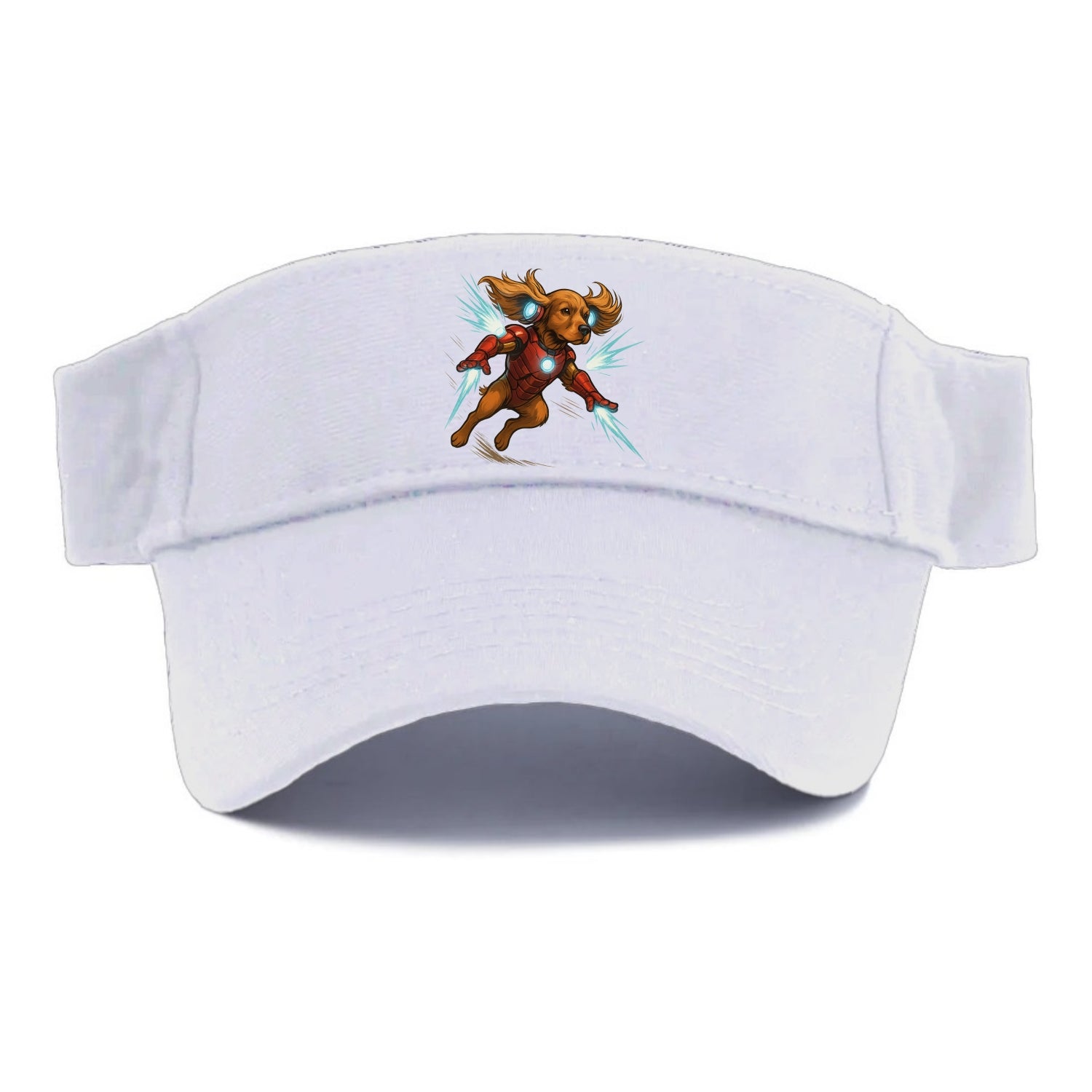 Cocker Spaniel Iron Man  - Visor - White