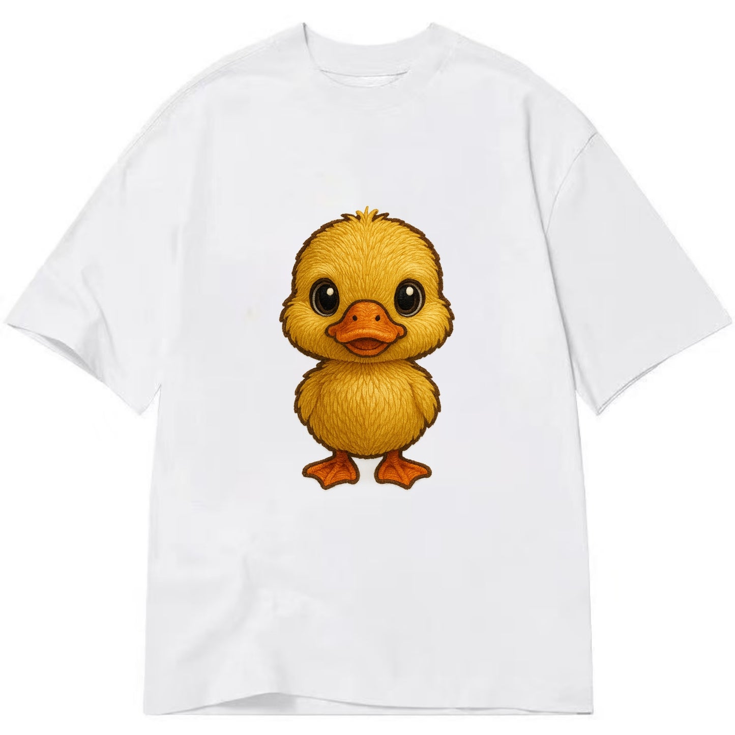 Baby Duck Duckling - yellow fluffy, orange beak, bright eyes, front-facing, quack - Classic T-shirt - White