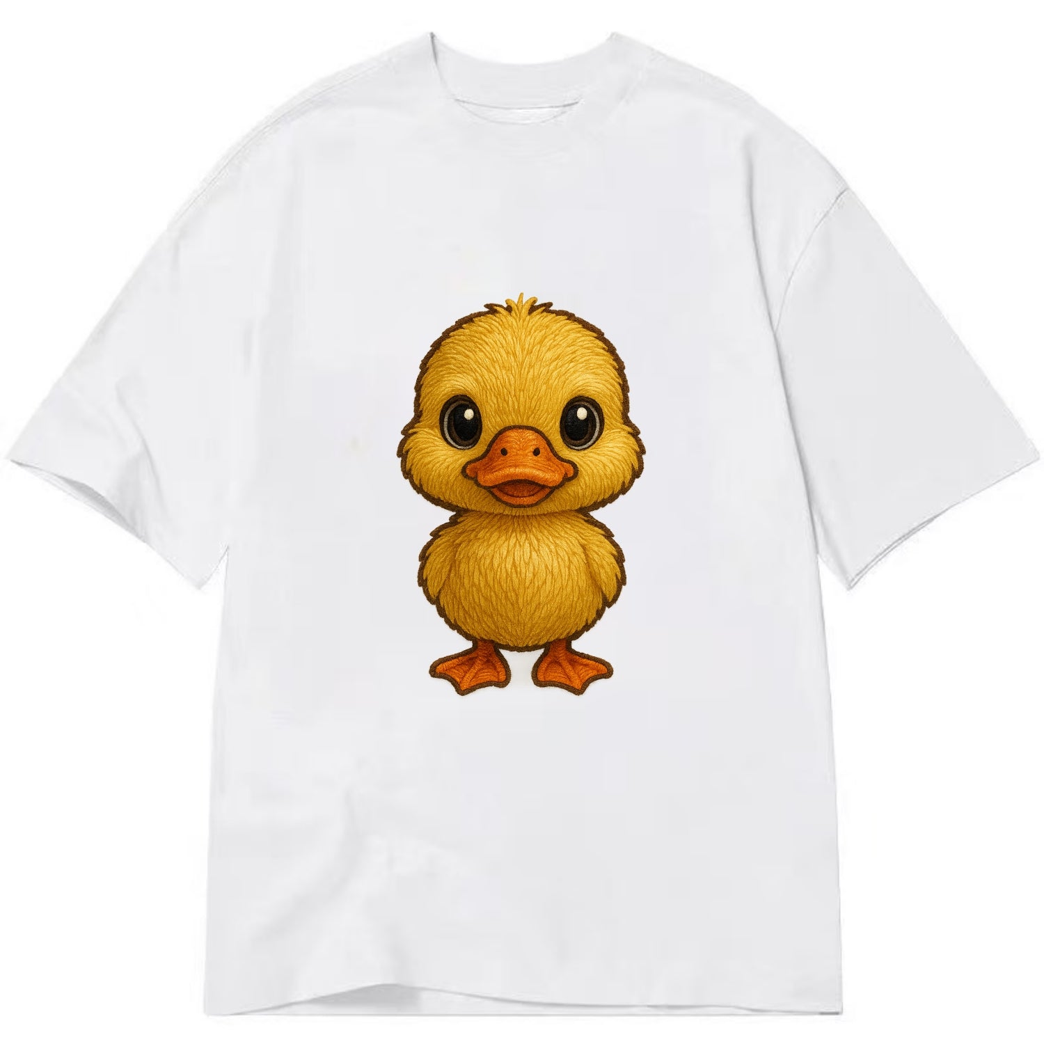 Baby Duck Duckling - yellow fluffy, orange beak, bright eyes, front-facing, quack - Classic T-shirt - White