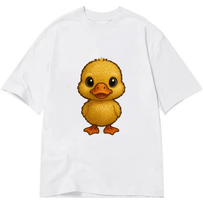 Baby Duck Duckling - yellow fluffy, orange beak, bright eyes, front-facing, quack - Classic T-shirt - White