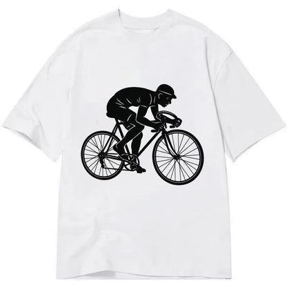 Cyclist sprinting in racing position - Classic T-shirt - White
