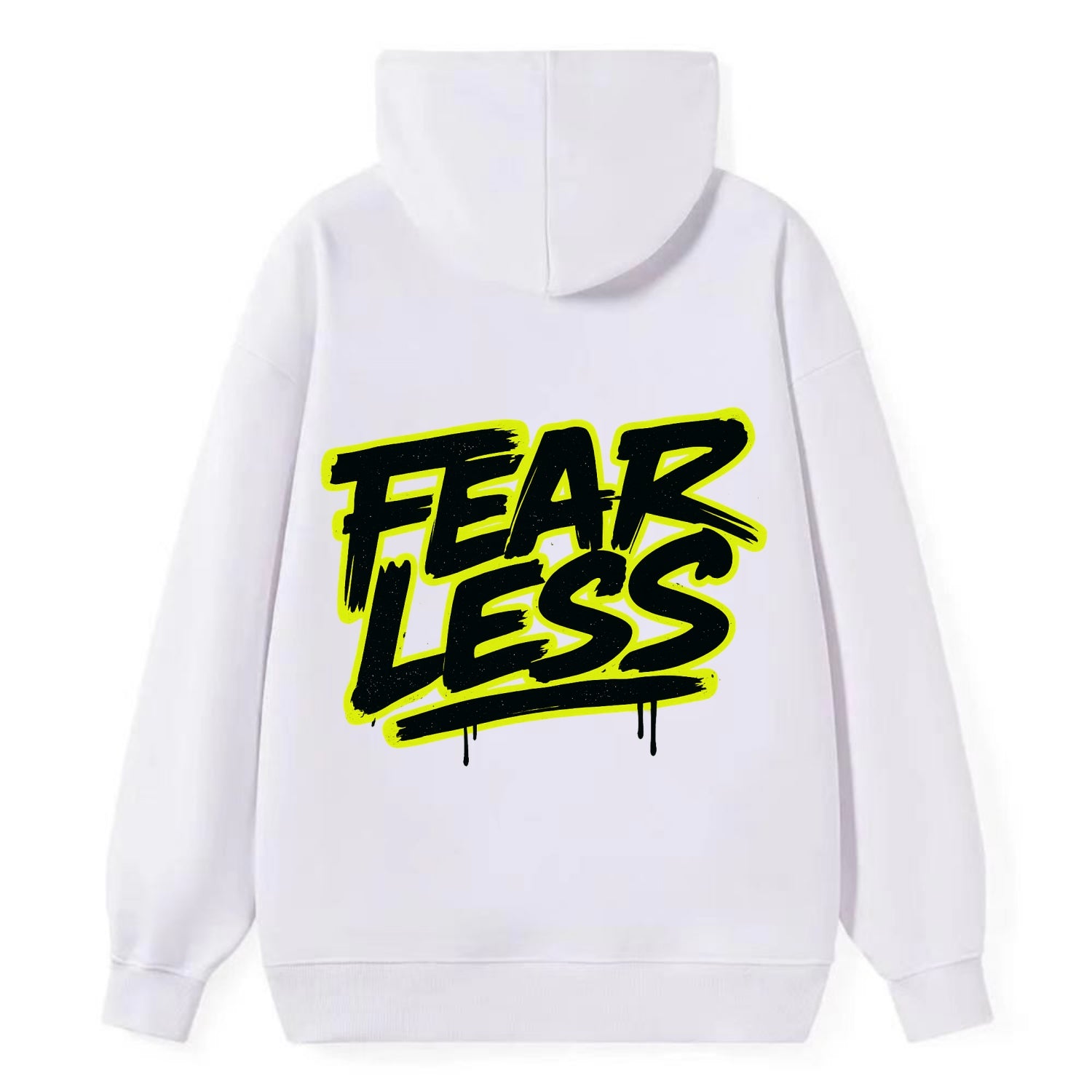 Bold typography design - "FEARLESS" - courage, bravery, facing challenges - Classic Pullover Hoodie - White