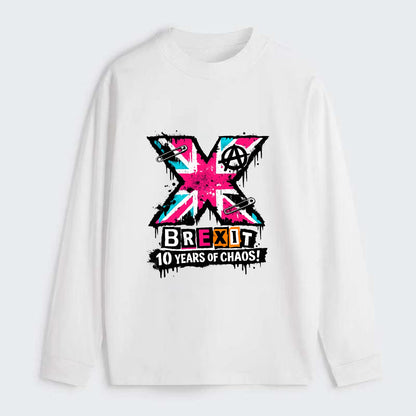 X YEARS | Roman numeral X massive | Union Jack fill pattern | Bold - Classic Long Sleeve Shirt - White
