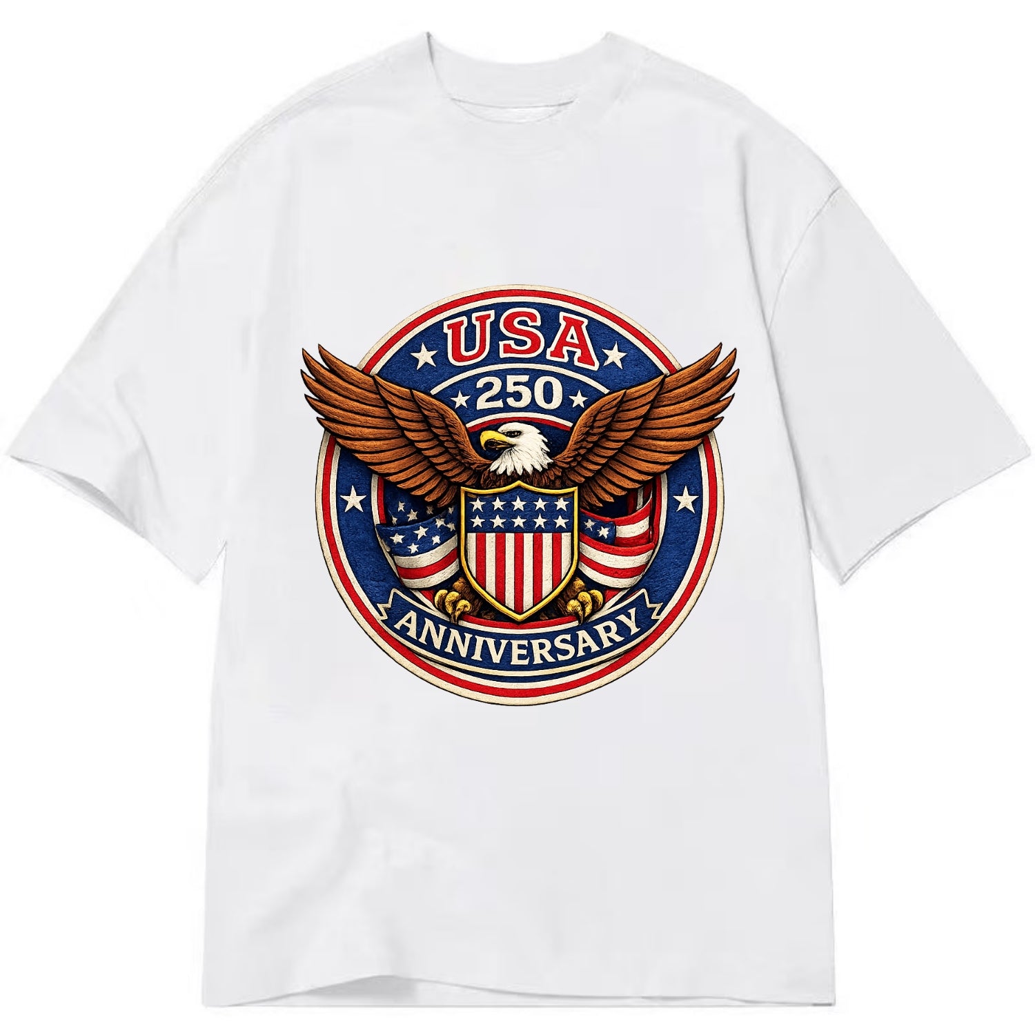 Usa 250 Anniversary Eagle Shield Emblem - Classic T-shirt - White