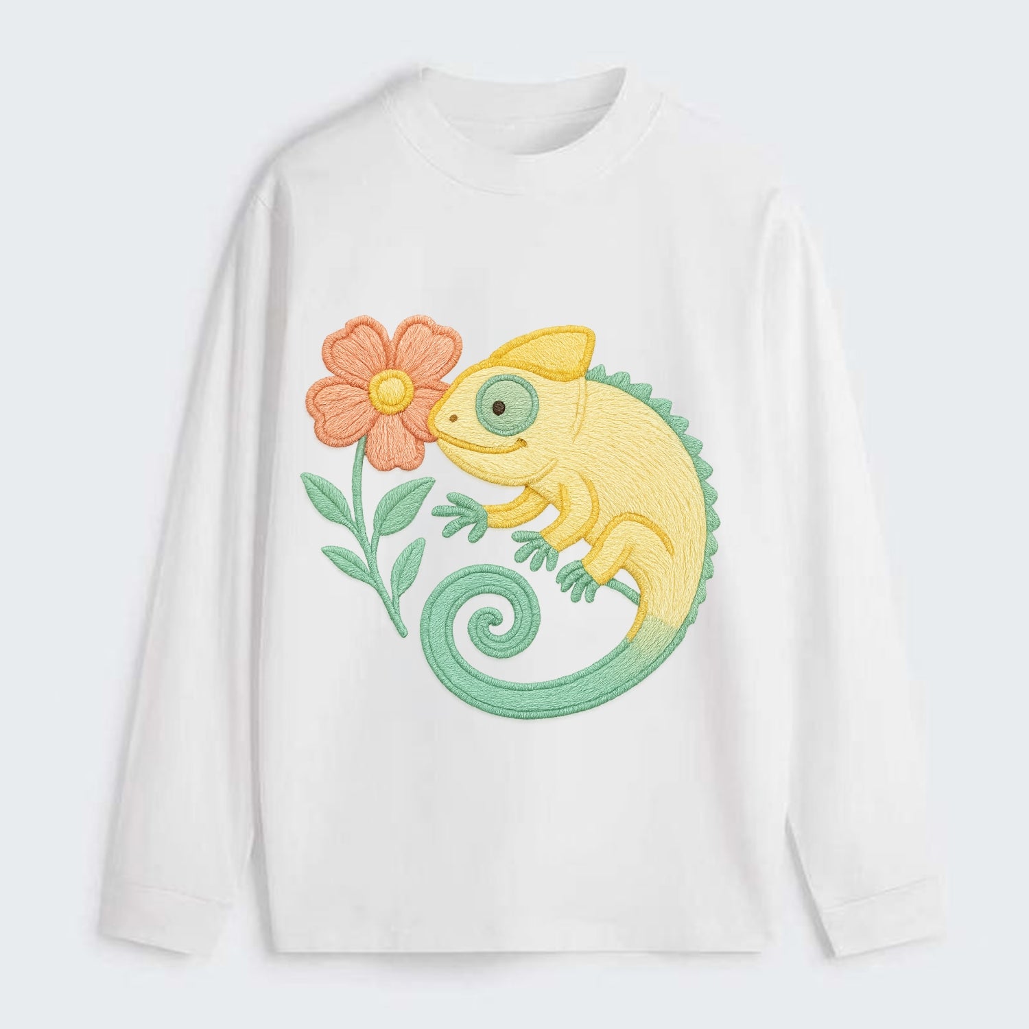 Yellow Chameleon - Classic Long Sleeve Shirt - White