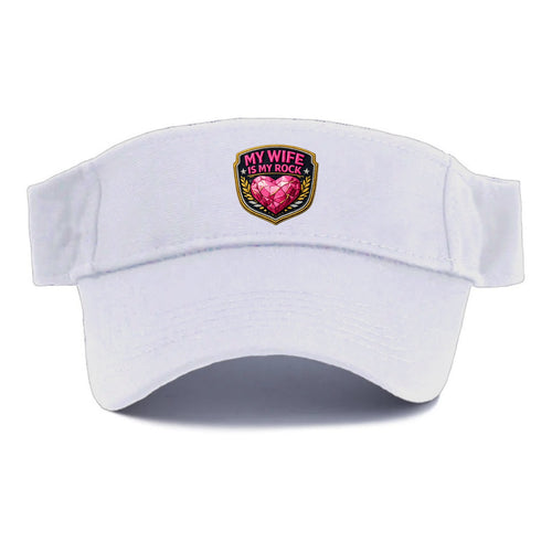 MY WIFE IS MY ROCK - pink rock heart - pink - solid wife - Visor