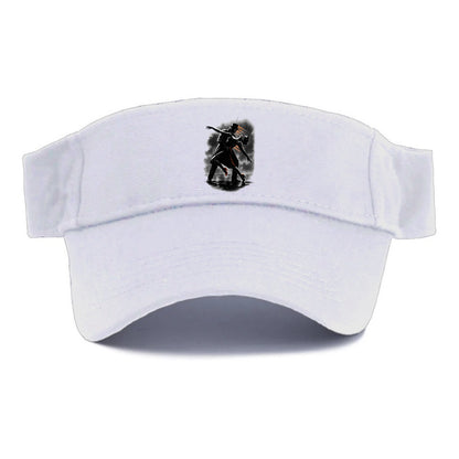 romantic dance pose with woman lifted in the air at lakeside - Visor - White