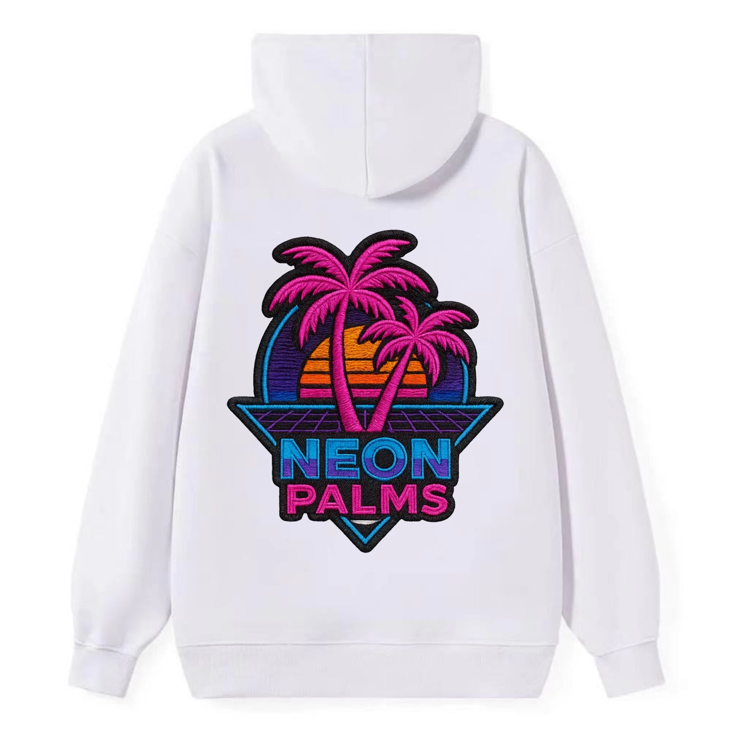 Neon Palms - Classic Pullover Hoodie - White