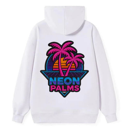 Neon Palms - Classic Pullover Hoodie - White