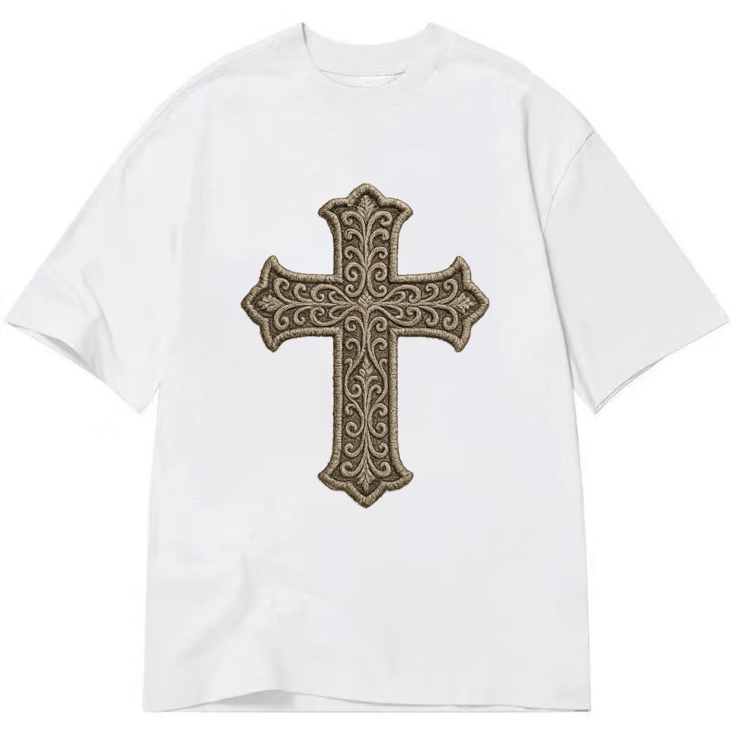 Filigree Cross  - Classic T-shirt - White