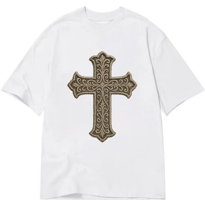 Filigree Cross  - Classic T-shirt - White