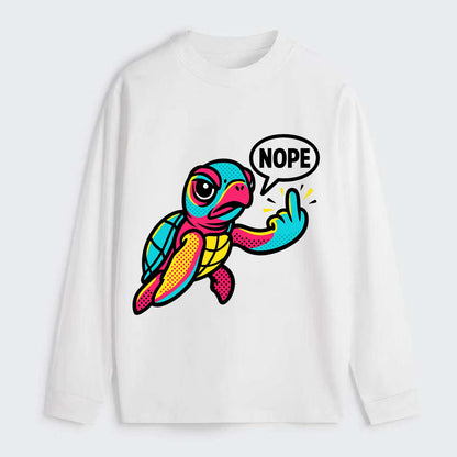 baby sea turtle swimming gracefully, one flipper extended sassily - Classic Long Sleeve Shirt - White