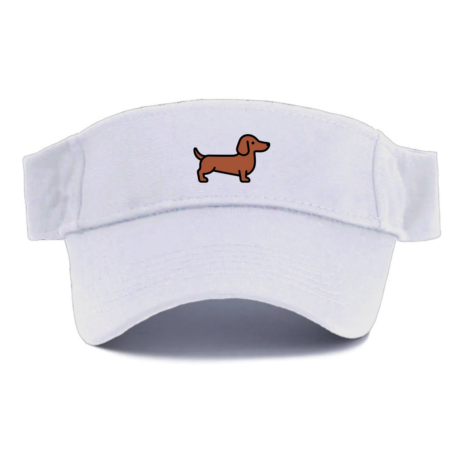 Dachshund - Red/brown smooth flat side profile - Visor - White