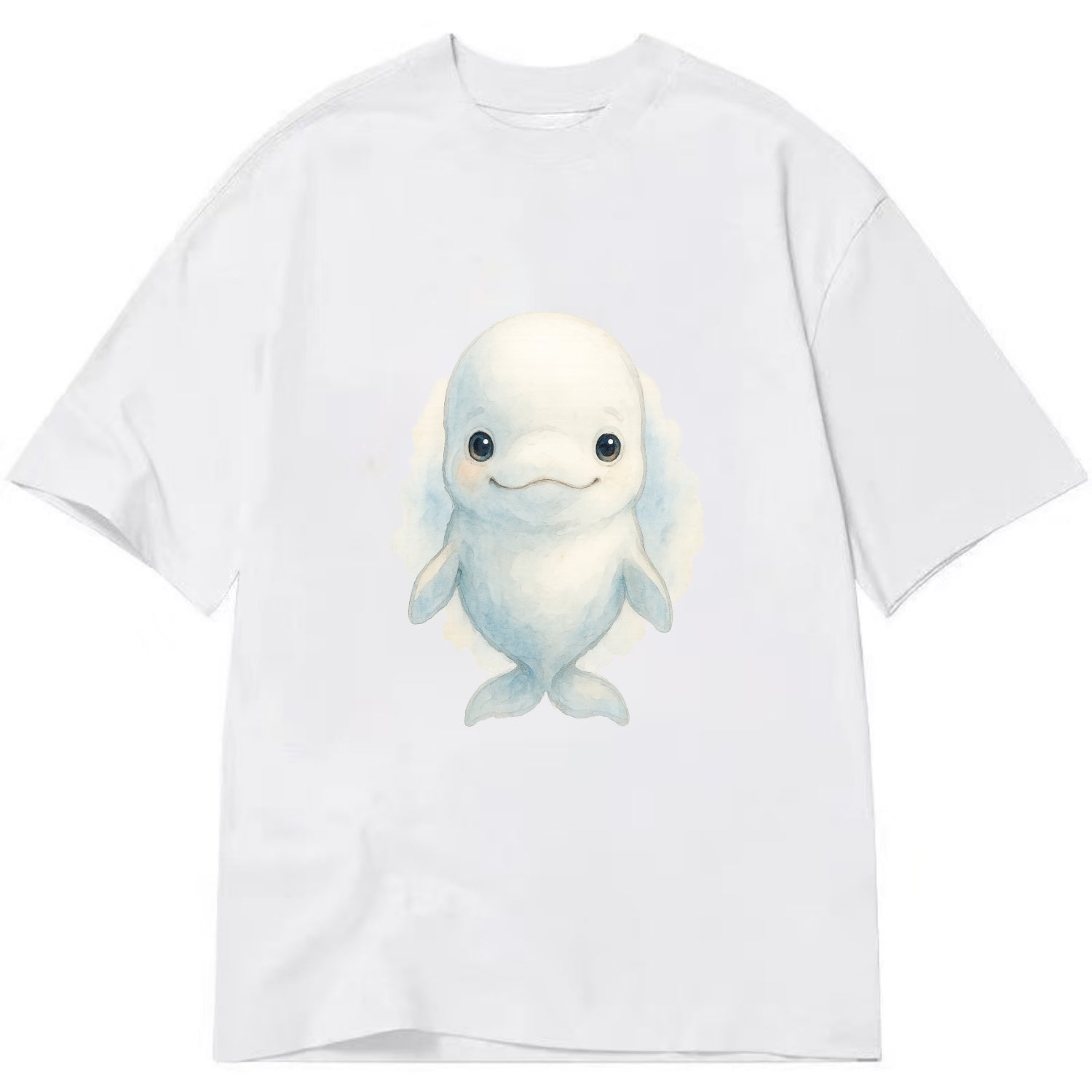 Baby Beluga Whale - pure white, rounded forehead, small eyes with big - Classic T-shirt - White