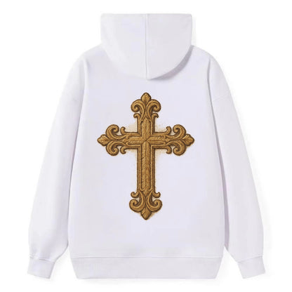Baroque Cross  - Classic Pullover Hoodie - White