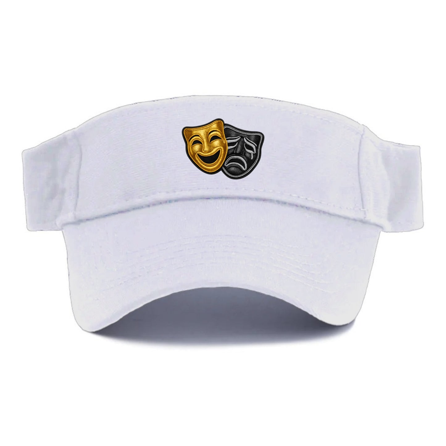 BROADWAY MASKS - comedy tragedy masks in gold and black , theater - Visor - White