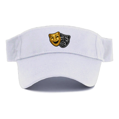 BROADWAY MASKS - comedy tragedy masks in gold and black , theater - Visor - White