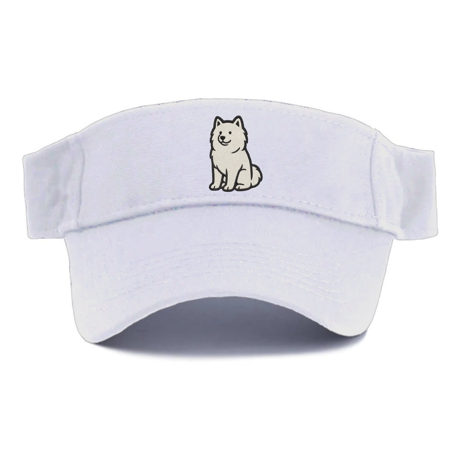 Samoyed - White fluffy embroidered design - Visor - White