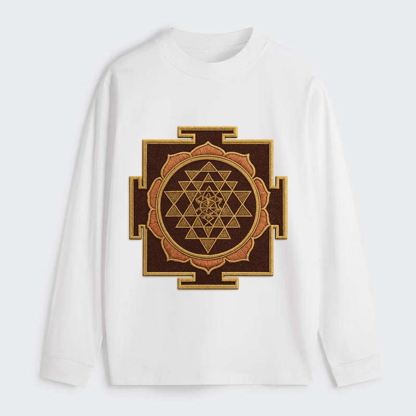 Sri Yantra  - Classic Long Sleeve Shirt - White
