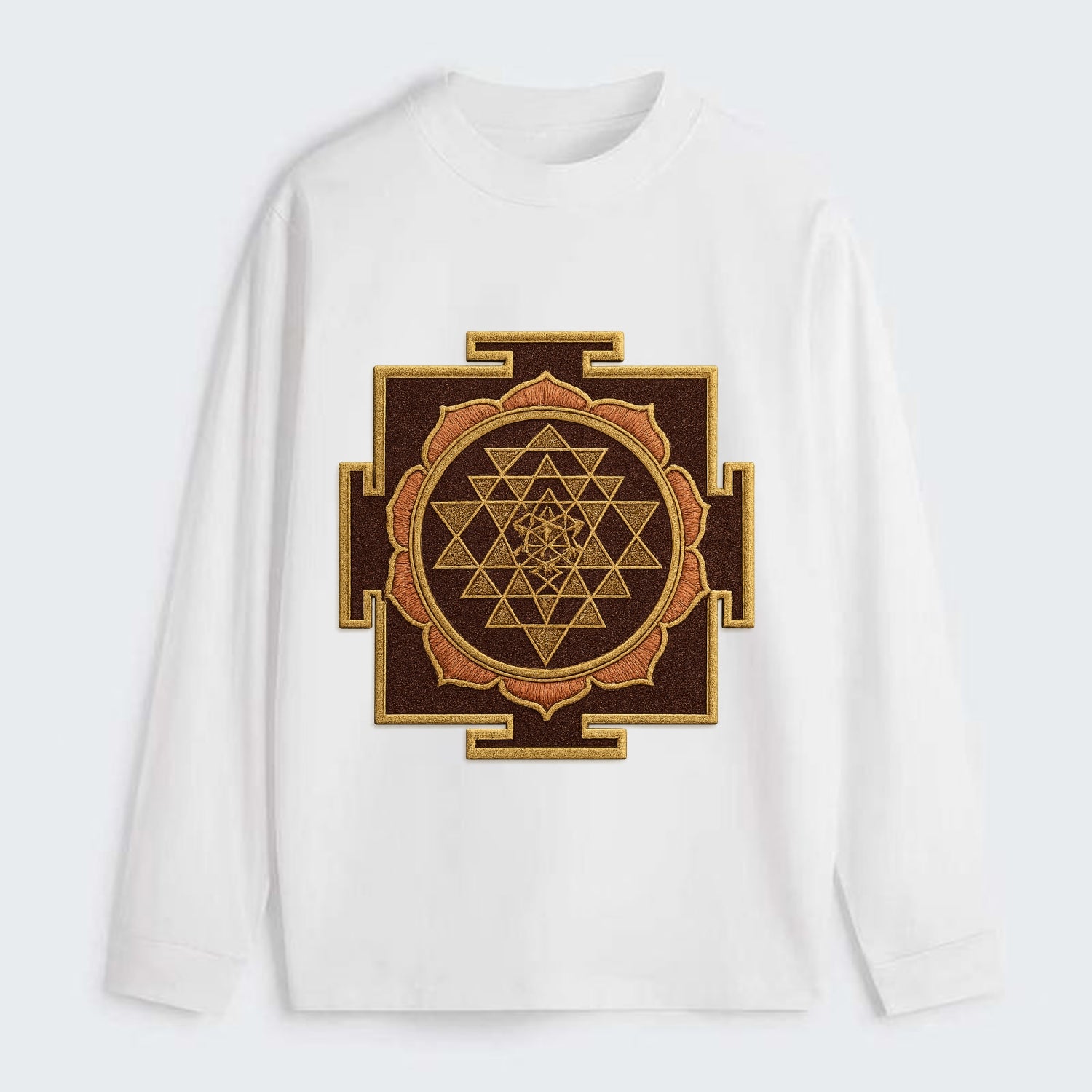 Sri Yantra  - Classic Long Sleeve Shirt - White