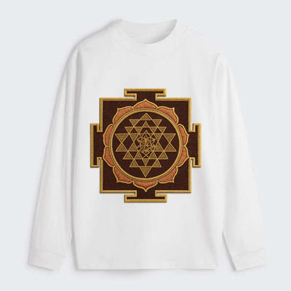 Sri Yantra  - Classic Long Sleeve Shirt - White