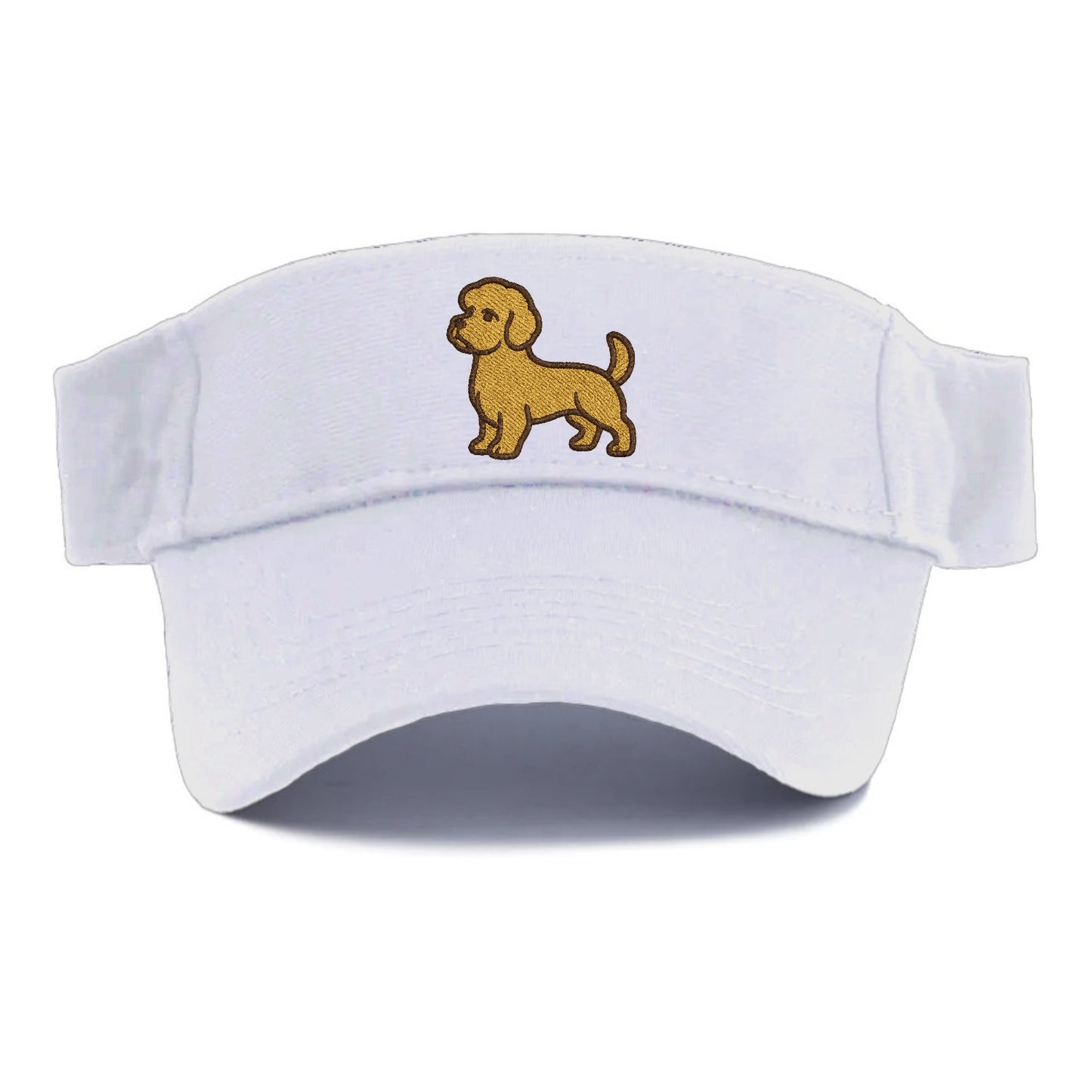 Dandie Dinmont Terrier Mustard Colored Pose Visor - White
