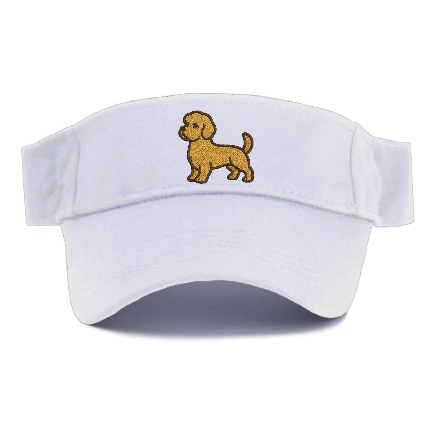 Dandie Dinmont Terrier Mustard Colored Pose Visor - White