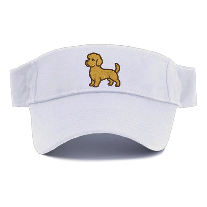 Dandie Dinmont Terrier Mustard Colored Pose Visor - White