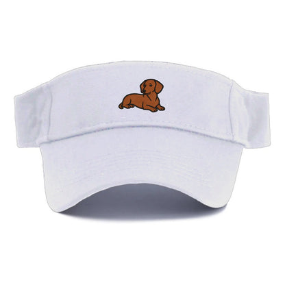 Dachshund - Red smooth relaxed lying dow Visor - White