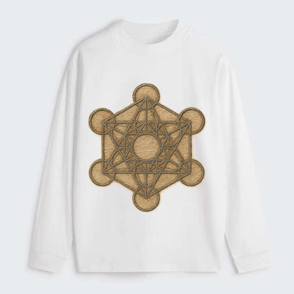 Metatron's Cube  - Classic Long Sleeve Shirt - White