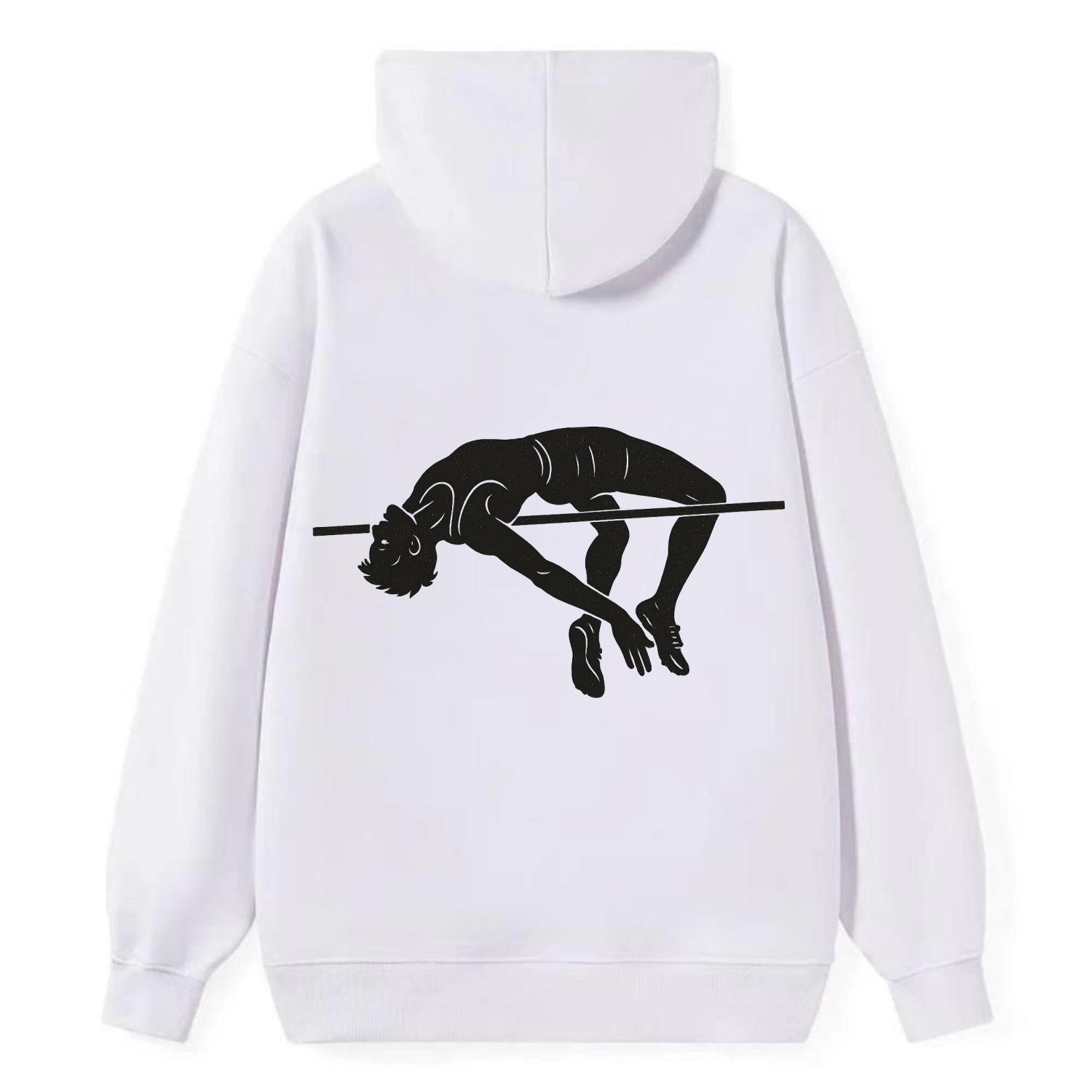 High jumper arching over bar - Classic Pullover Hoodie - White