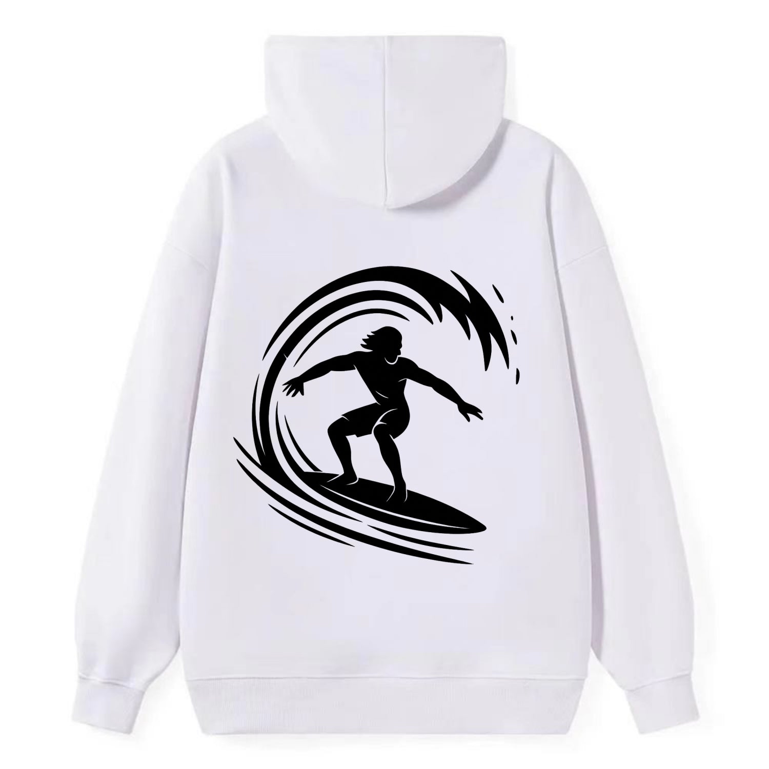 Hawaiian surfer riding big wave - Classic Pullover Hoodie - White