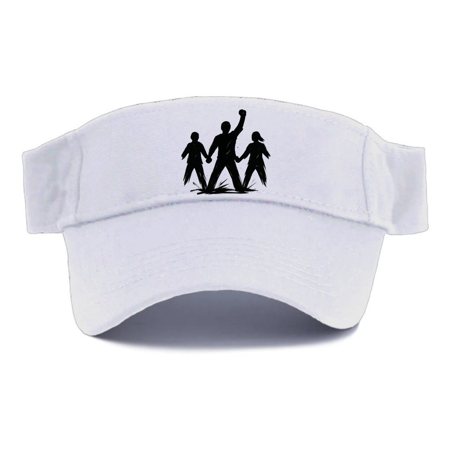 Human chain formation - unity and protection ink brushwork - Visor - White