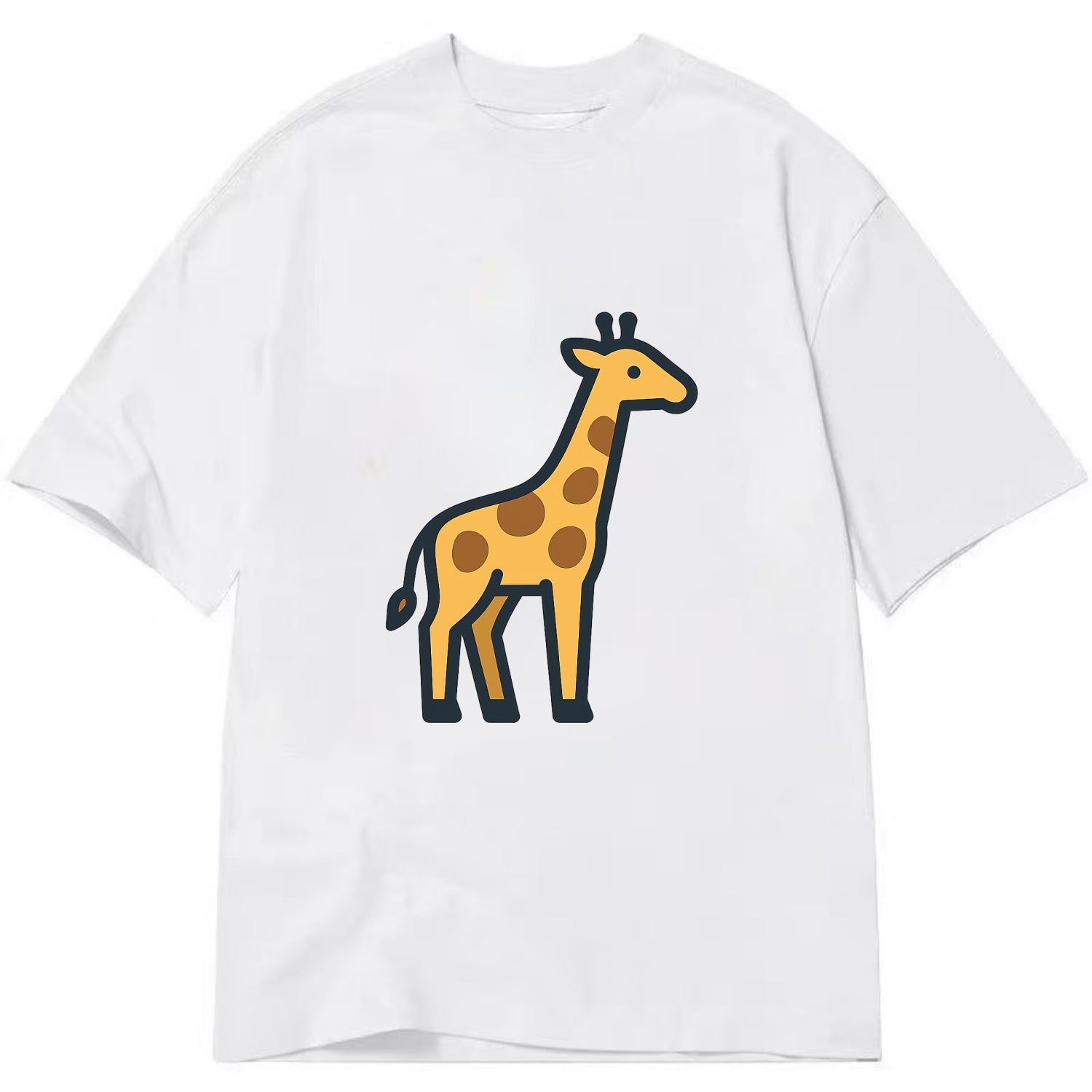 Giraffe - Yellow with brown patches flat side profile - Classic T-shirt - White