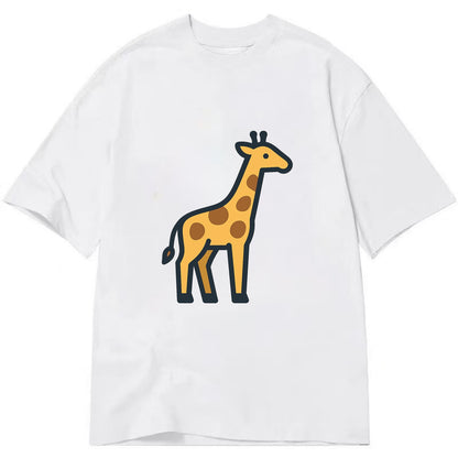 Giraffe - Yellow with brown patches flat side profile - Classic T-shirt - White