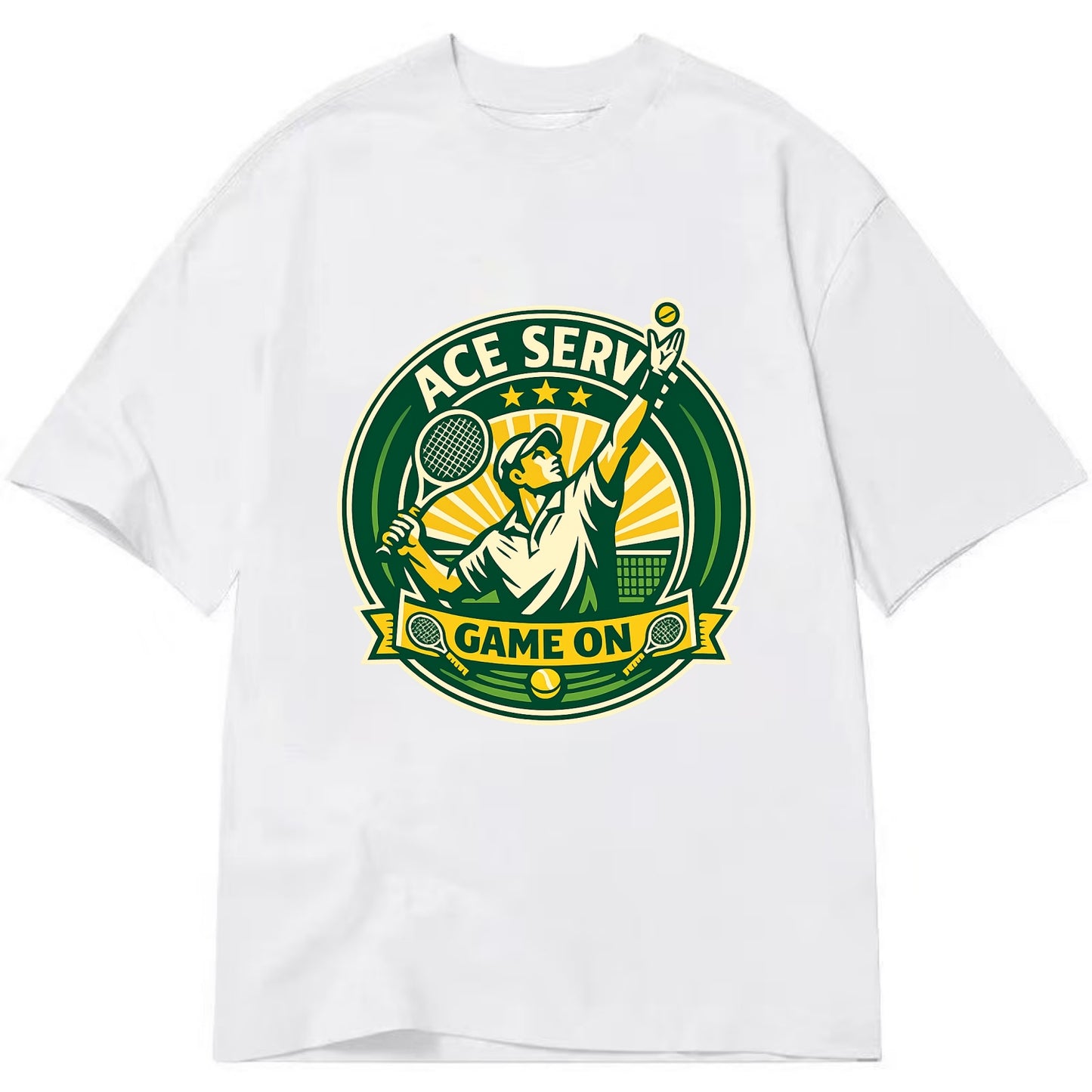 Serving Ace Emblem - Classic T-shirt - White