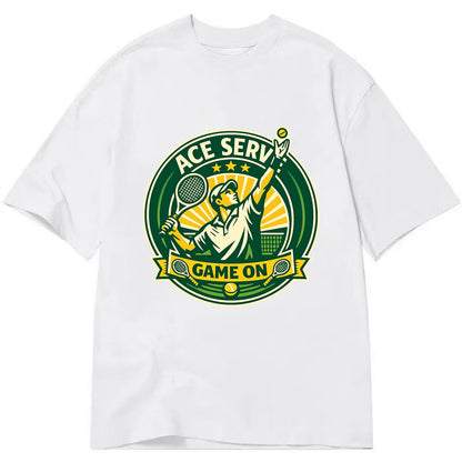 Serving Ace Emblem - Classic T-shirt - White