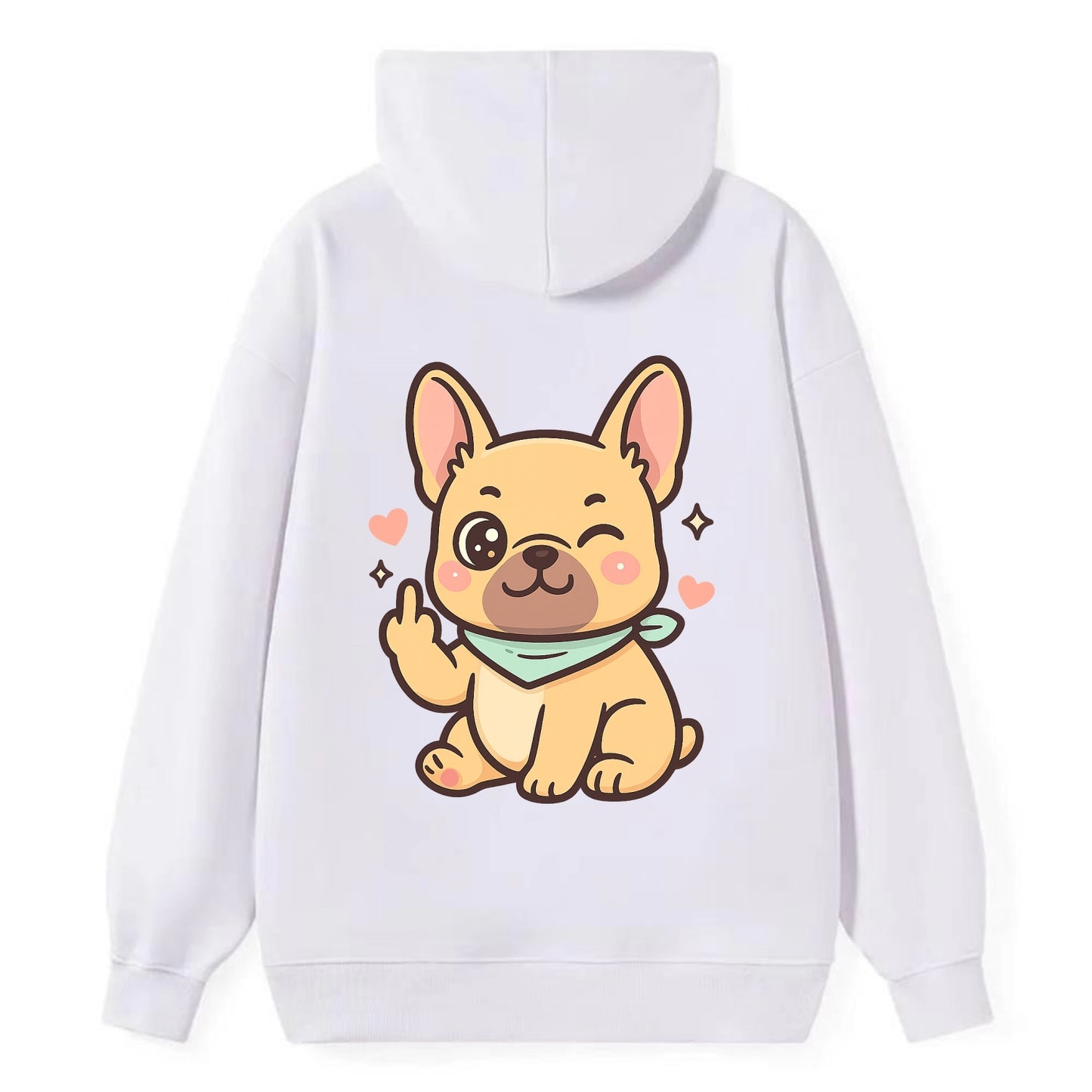 French Bulldog sitting with bat ears up, strong paw with sass - Classic Pullover Hoodie - White