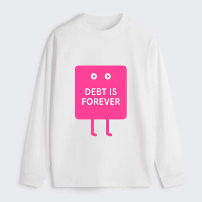 DEBT IS FOREVER | Immortal credit card - Classic Long Sleeve Shirt - White